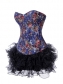 flower brocade bustier with multi-layer skirt m1977