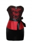  red jacquard corset with belt and skirt m1826c