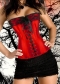 red newest corset with ruffle skirt m1807E