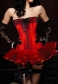red newest corset with mini skirt m1807J