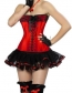 red newest corset with mini skirt m1807I
