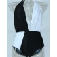 One piece black and white swimsuit M5364