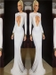 White long sleeve formal evening party maxi dress M30041