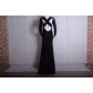 Black Long Sleeves Design Maxi Dress M3971a