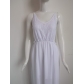 White Sleeveless Design Top Evening Dress M2310