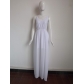 White Sleeveless Design Top Evening Dress M2310