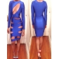 Three Colors Hollow Out Midi Bandage Bodycon Dress M3805