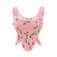 Retro Embroidery Straps Aesthetic Overbust Corset Crop Tops M22045