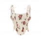 Retro Embroidery Straps Aesthetic Overbust Corset Crop Tops M22045