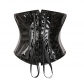 Black Red Wet Look Pu Leather Buckle-up Underbust Corset M22068