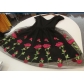 Vintage Black Dress with Red Roses M30411