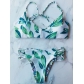 Summer  Beach handmade braid leaves sexy bikini double-sided printing swimsuit