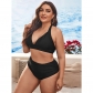Black Sexy Women Bikini Set Print Swimsuit Two Piece Bikini For Fat Woman 499