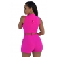 New sexy ladies candy color sleeveless one-piece jumpsuit with belt