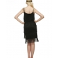 Sexy Sleeveless Straps Low Cut Tassel Mini Dress M30449
