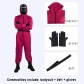 Adult Squid Game Villain Red Jumpsuit Halloween Cosplay Costume Round Six Square Masks Outfits