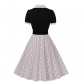 Women's 50s 60s Vintage Polka Dot Print Pin Up Rockabilly Dress With Belt M5173