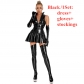 Glossy Patent One Piece Leather Dress Mirror Sheath Leather Dress XX6864