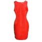 Woman Plus Size Wet look Pu Leather Bodycon Dresses M7303