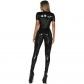 Sexy Zipper Open Crotch Jumpsuits Shiny Faux Leather Erotic Clubwear Bodysuit XX67832