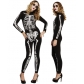 Skull print Halloween costume jumpsuit style halloween party clothes