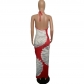 Sexy Halter Printed Sleeveless Boho Maxi Casual Dress M8208