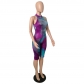 Sleeveless women skinny print jumpsuit m8387
