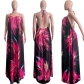Halter Style Women Casual Loose Beach Maxi Dress M8388
