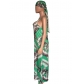 Women v neck spaghetti strap loose beach casual long maxi dress M9034