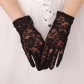 Fashion black floral lace gloves G1502