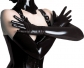 Black artificial sexy leather gloves XX625