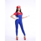 Funy Cosplay Costume Super Mario Luigi Brothers Plumber Fancy Dress Up Party Costume M40256