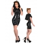 Lovely girls sexy leather dress with hat M7260