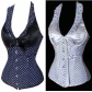 Black with White Polka Dots Overbust Corset