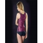 Charming women purple leopard latex corsets steel bone corsets M1307B