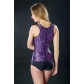 Charming women purple leopard latex corsets steel bone corsets M1307B