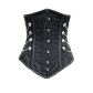 Noble Black Satin Underbust Corset with Chains M1331
