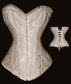 White Steel Bone Corset With Thongs  M1789