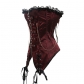 Red Striped Gothic Punk Overbust Corset M1319