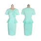 Women Pure Pure Color Ruffles Short Sleeve Dress M30238