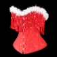 Women Christmas Corset Bustier Top with Sequin Tassels Gothic Party Night Korsett Christmas Costumes WK2305