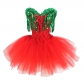 Sexy Sequin Christmas Corsets Bustiers with Tutu Skirt 2 Piece Set WK2305A